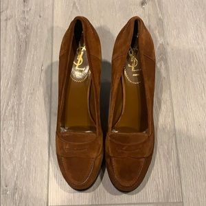 YSL Platform Heel Shoes- Brown Suede NO Box Size10